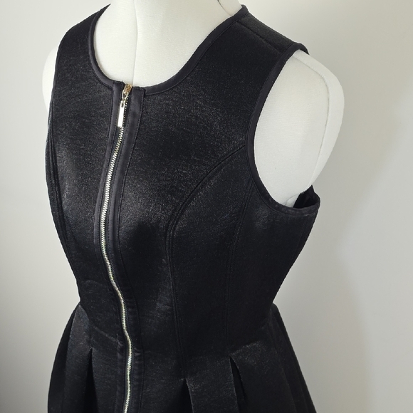 Marciano Black Sleeveless Fit & Flare Zip Front Dress Size M - Picture 3 of 10
